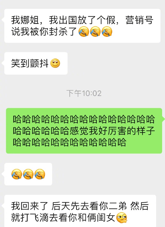 谢娜张碧晨聊天截图