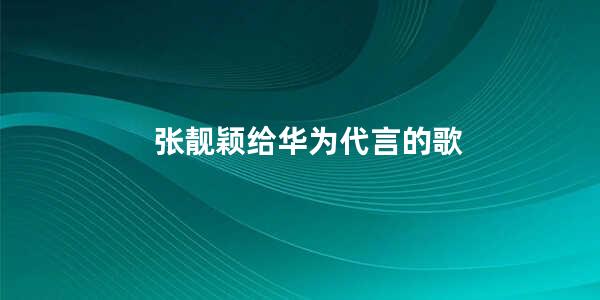 张靓颖给华为代言的歌