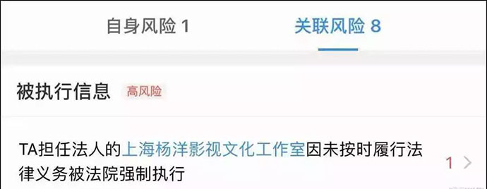 杨洋被列入执行人名单